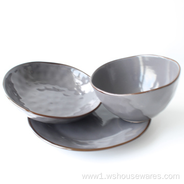 ceramic dinnerware sets with reactive glaze for home